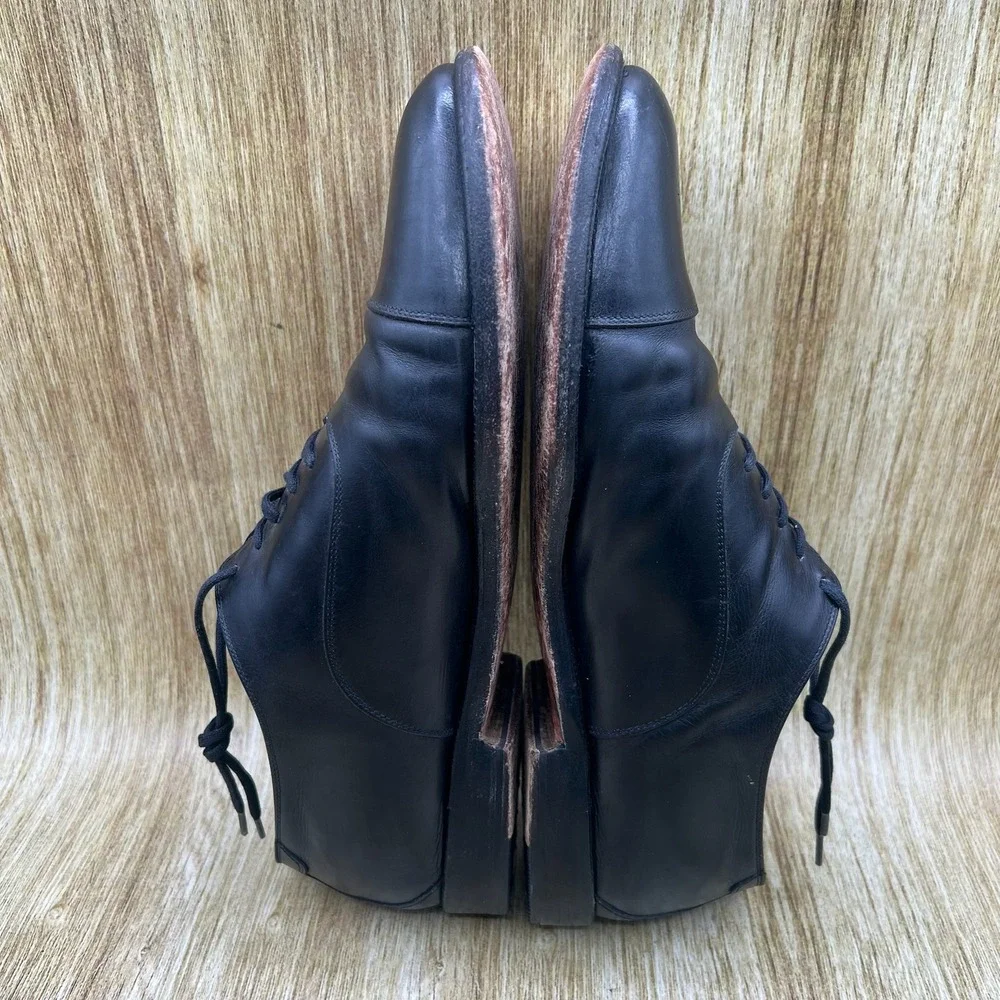 Salvatore Ferragamo Oxford Shoes Men's Size 10 2E Black Leather Cap Toe Dress